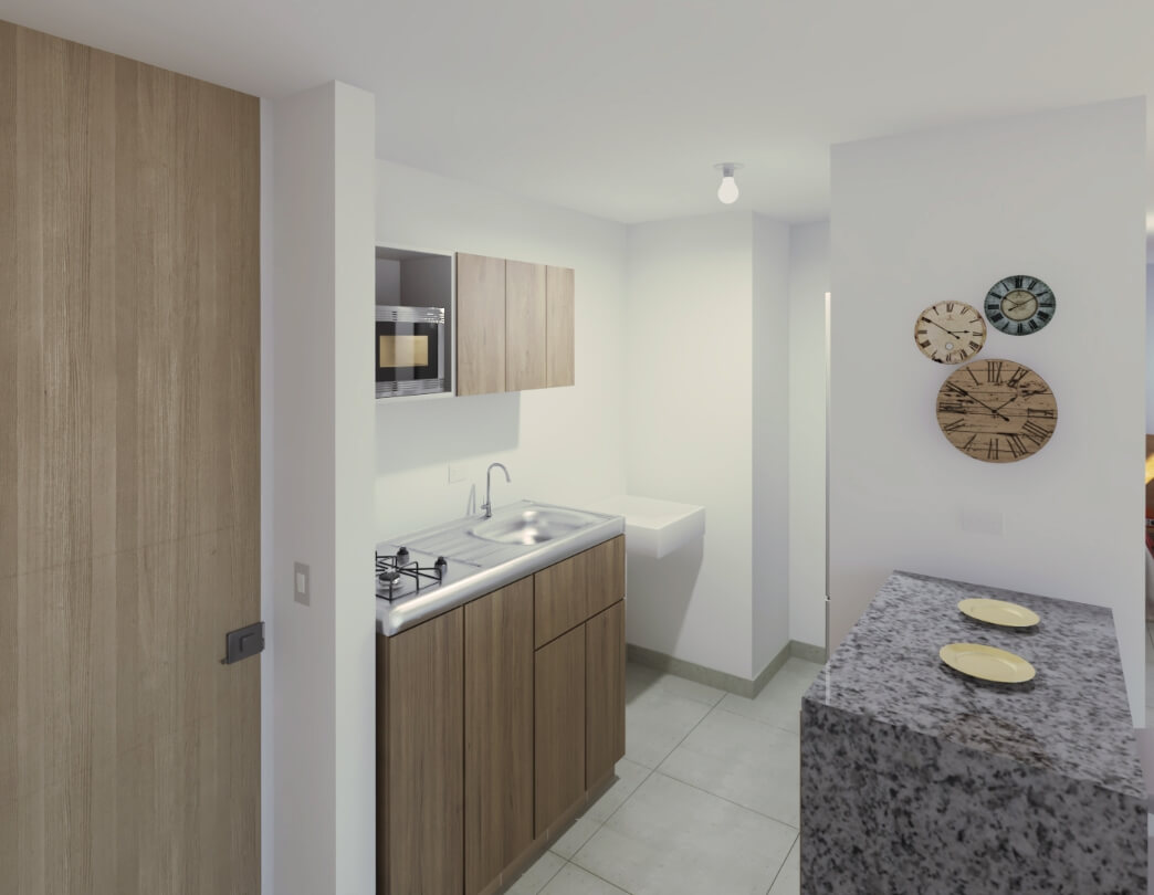 cocina integral apartamentos madeira bucaramanga - apartamentos en venta bucaramanga - proyecto vis urbansa