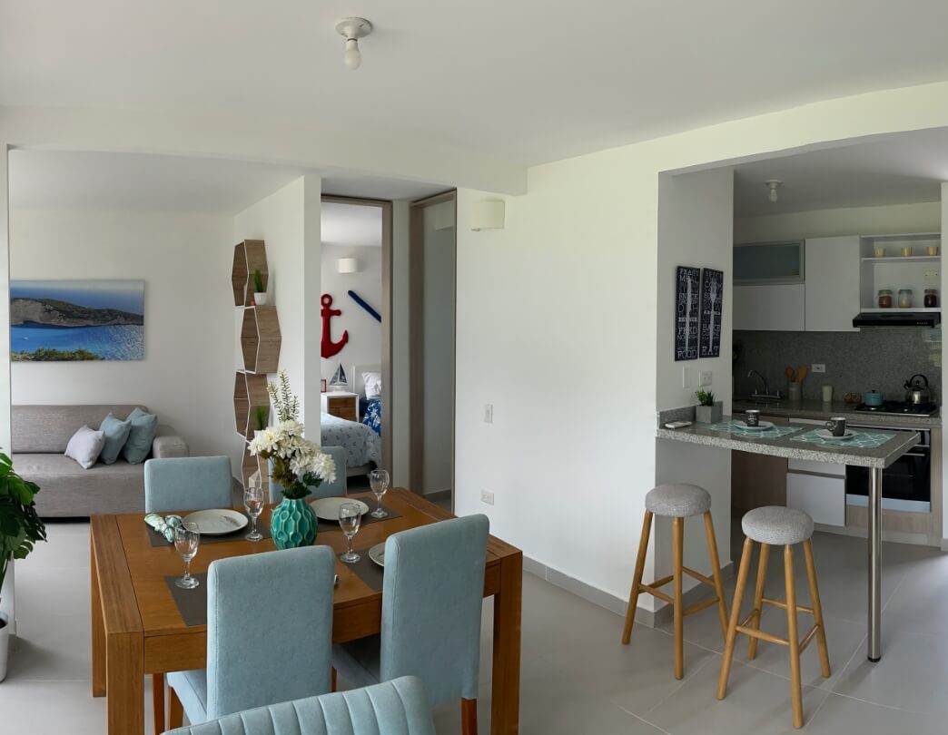 sala cómoda y moderna en apartamento vacacional - apartamentos en venta Girardot - reserva del peñon urbansa