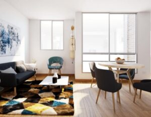 Sala comedor moderna apartamentos en venta en Chía